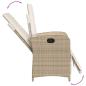 Preview: 3-tlg. Bistro-Set mit Kissen Beige Poly Rattan