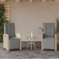 Preview: 3-tlg. Bistro-Set mit Kissen Beigemischung Poly Rattan