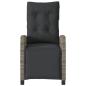 Preview: 3-tlg. Bistro-Set mit Kissen Grau Poly Rattan