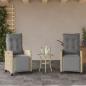 Preview: 3-tlg. Bistro-Set mit Kissen Beigemischung Poly Rattan