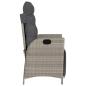 Preview: 3-tlg. Bistro-Set mit Kissen Hellgrau Poly Rattan