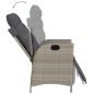 Preview: 3-tlg. Bistro-Set mit Kissen Hellgrau Poly Rattan