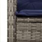 Preview: Gartenbank Verstellbar mit Kissen Grau Poly Rattan
