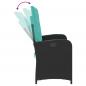 Preview: Gartenbank Verstellbar mit Kissen Schwarz Poly Rattan