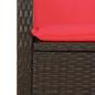 Preview: Gartenbank Verstellbar mit Kissen Braun Poly Rattan