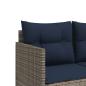 Preview: Sonnenliege mit Kissen Grau Poly Rattan