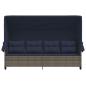 Preview: ARDEBO.de - Sonnenliege mit Dach und Kissen Grau Poly Rattan