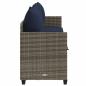 Preview: Sonnenliege mit Kissen Grau Poly Rattan