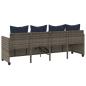 Preview: Sonnenliege mit Kissen Grau Poly Rattan