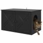 Preview: Katzenhaus Schwarz 85 x 55 x 50,5 cm Holzwerkstoff