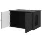 Preview: Katzenhaus Schwarz 85 x 55 x 50,5 cm Holzwerkstoff