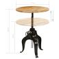 Preview: Bartisch Massivholz Mango 75x(76-110) cm