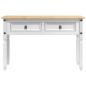 Preview: Beistelltisch CORONA Weiß 115 x 46 x 73 cm Massives Kiefernholz