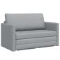 Preview: ARDEBO.de - Klappsofa Bett Hellgrau 124 x 71 x 78 cm Stoff