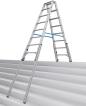 Preview: Krause 134905 Stabilo Stufen-Doppelleiter, Treppenfunktion, Aluminium, 2x8 Stufen