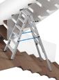 Preview: Krause 134882 Stabilo Stufen-Doppelleiter, Treppenfunktion, Aluminium, 2x6 Stufen