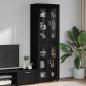 Preview: ARDEBO.de - Highboard mit Regal Schwarz 60 x 35 x 182 cm Holzwerkstoff