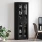 Preview: Highboard mit Regal Schwarz 60 x 35 x 182 cm Holzwerkstoff