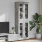 Preview: ARDEBO.de - Highboard mit Regal Beton Grau 60 x 35 x 182 cm Holzwerkstoff