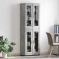 Preview: Highboard mit Regal Beton Grau 60 x 35 x 182 cm Holzwerkstoff