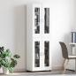 Preview: Highboard mit Tür Hochglanz Weiß 60 x 35 x 182 cm Holzwerkstoff