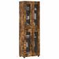 Preview: ARDEBO.de - Highboard Geräucherte Eiche 60 x 35 x 182 cm Holzwerkstoff