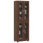 Preview: Highboard Braun Eichen-Optik 60 x 35 x 182 cm Holzwerkstoff