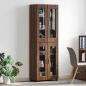 Preview: Highboard Braun Eichen-Optik 60 x 35 x 182 cm Holzwerkstoff