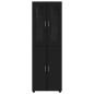 Preview: Highboard mit Regal Schwarz 60 x 35 x 182 cm Holzwerkstoff