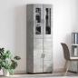 Preview: Highboard mit Regal Beton Grau 60 x 35 x 182 cm Holzwerkstoff