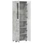 Preview: Highboard mit Regal Beton Grau 60 x 35 x 182 cm Holzwerkstoff