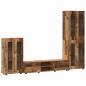 Preview: TV-Schrankset mit Schubladen mit Regal Altholz Holzwerkstoff