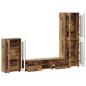 Preview: TV-Schrankset mit Schubladen mit Regal Altholz Holzwerkstoff