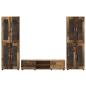 Preview: TV-Schrankset mit Schubladen mit Regal Altholz Holzwerkstoff