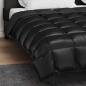 Preview: Winterbettdecke Schwarz 240 x 200 cm Satin und Mikrofaser