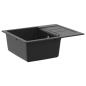 Preview: ARDEBO.de - Waschbecken Schwarz 620 x 500 mm 80% Quarz und 20% Harz
