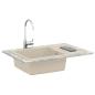 Preview: ARDEBO.de - Waschbecken Beige 780 x 500 mm 80% Quarz und 20% Harz