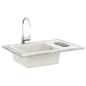 Preview: Waschbecken Weiß 780 x 500 mm 80% Quarz und 20% Harz