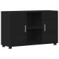 Preview: ARDEBO.de - Sideboard mit Regal Schwarz 88,5 x 30,5 x 55,5 cm Holzwerkstoff