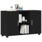 Preview: Sideboard mit Regal Schwarz 88,5 x 30,5 x 55,5 cm Holzwerkstoff