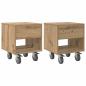 Preview: ARDEBO.de - Nachttisch 2 pcs Artisan-Eiche 40,5 x 40 x 48 cm Holzwerkstoff