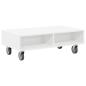 Preview: Beistelltisch mit Rädern Weiß 90 x 50 x 30 cm Holzwerkstoff