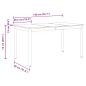Preview: Esstische 140 x 80 x 75 cm METALL Rechtwinklig