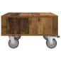 Preview: Beistelltisch mit Rädern Altholz 50 x 50 x 30 cm Holzwerkstoff