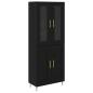 Preview: Highboard 2 pcs Schwarz Eichen-Optik 69,5 x 34 x 180 cm