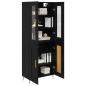 Preview: Highboard 2 pcs Schwarz Eichen-Optik 69,5 x 34 x 180 cm