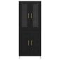 Preview: Highboard 2 pcs Schwarz Eichen-Optik 69,5 x 34 x 180 cm