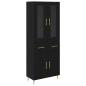 Preview: Highboard 2 pcs Schwarz Eichen-Optik 69,5 x 34 x 180 cm