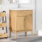 Preview: ARDEBO.de - Waschbeckenschrank mit Regal FLORO Wachsbraun 60 x 40 x 80 cm