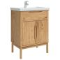 Preview: Waschbeckenschrank mit Regal FLORO Wachsbraun 60 x 40 x 80 cm